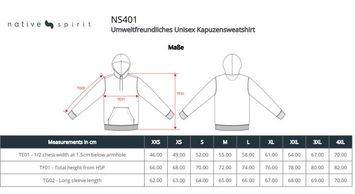 Unisex Kapuzensweatshirt